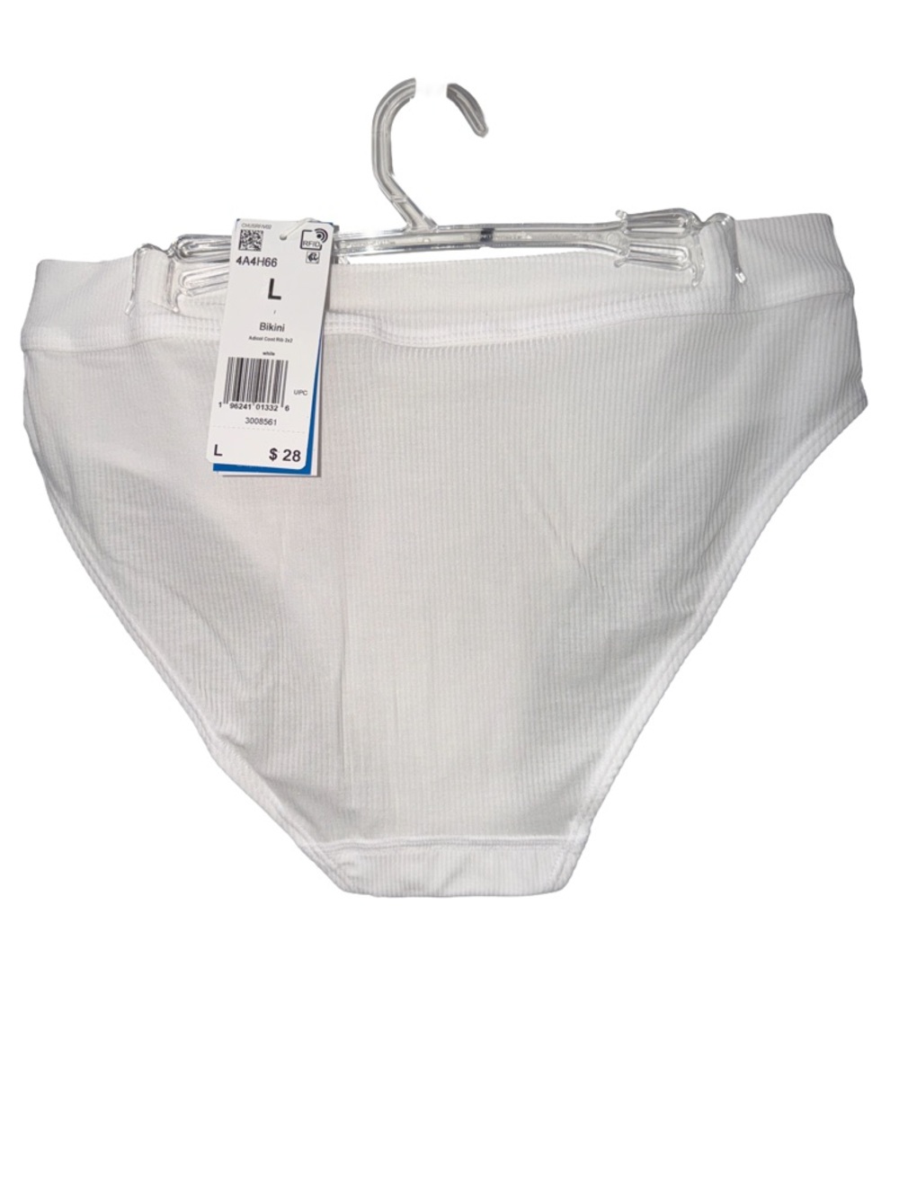 adidas ADICOLOR FLEX RIBBED COTTON BIKINI PANTS Underwear, White, NWT, Large - Picture 5 of 7